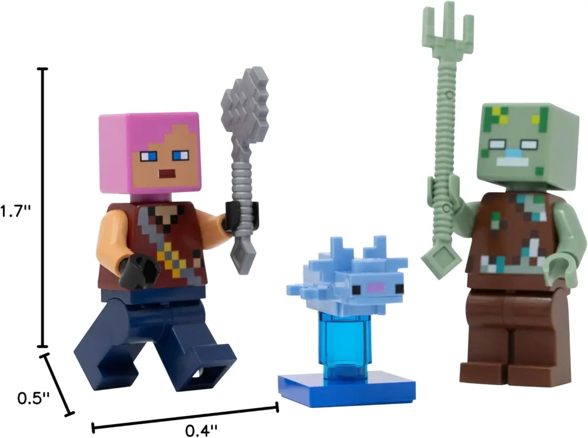 LEGO Minecraft: Adventurer with Drowned & Axolotl | 6+ | Authentic LEGO Figure for Kids - view 4