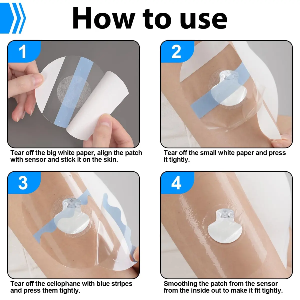 CUKICUKIGO Adhesive Patches for CGM Sensors 55 Count (156 g) | Waterproof & Skin-Friendly for Libre, G7, Enlite - view 2