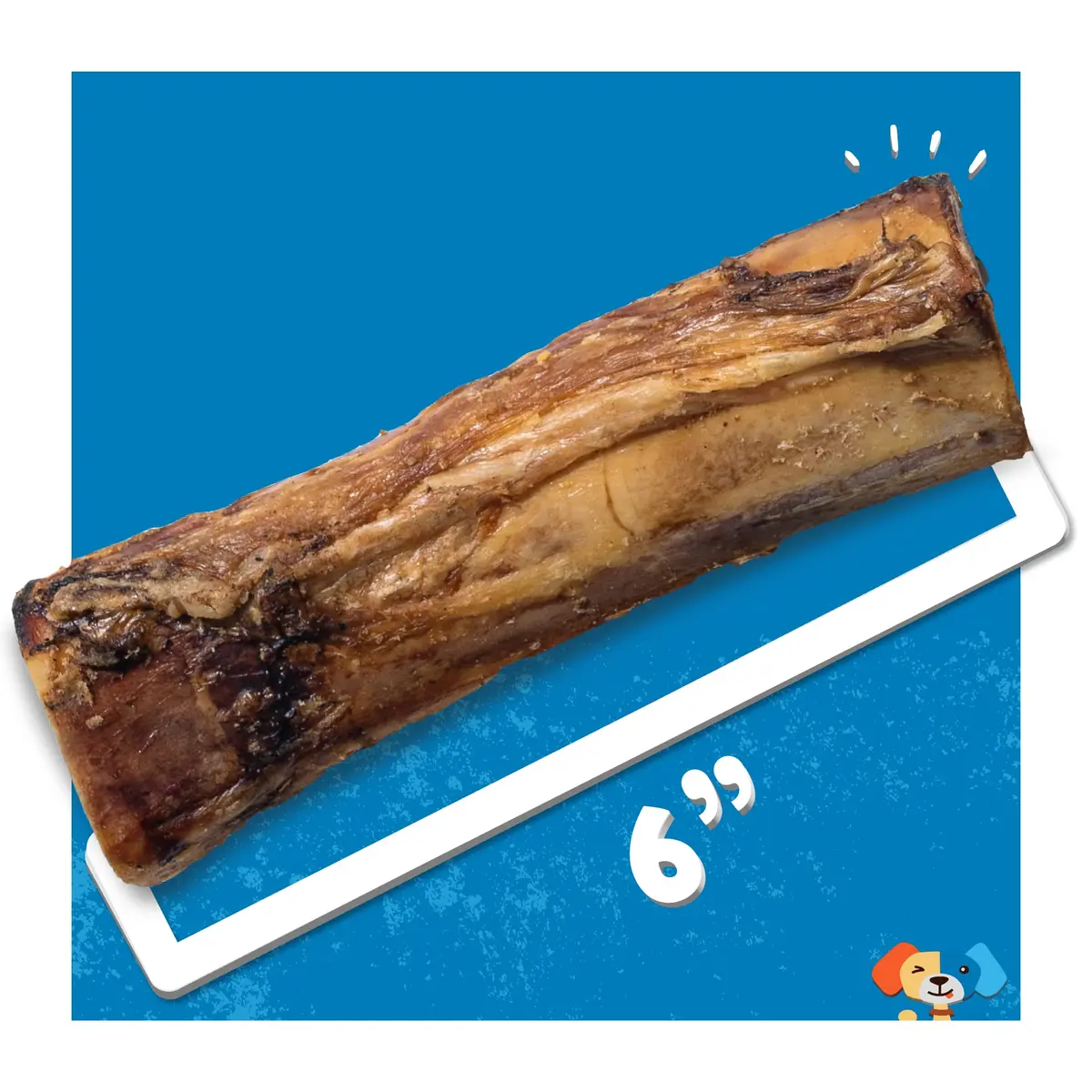 Jack&Pup Marrow Bones for Dogs, 6" Natural Beef Bone | Long Lasting Chew for Large Dogs - view 3