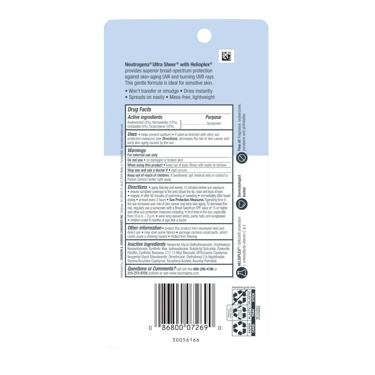 Neutrogena Ultra Sheer Face Sunscreen Stick SPF 60, 13.3g (0.47 oz) | Broad Spectrum UVA/UVB Protection - view 9