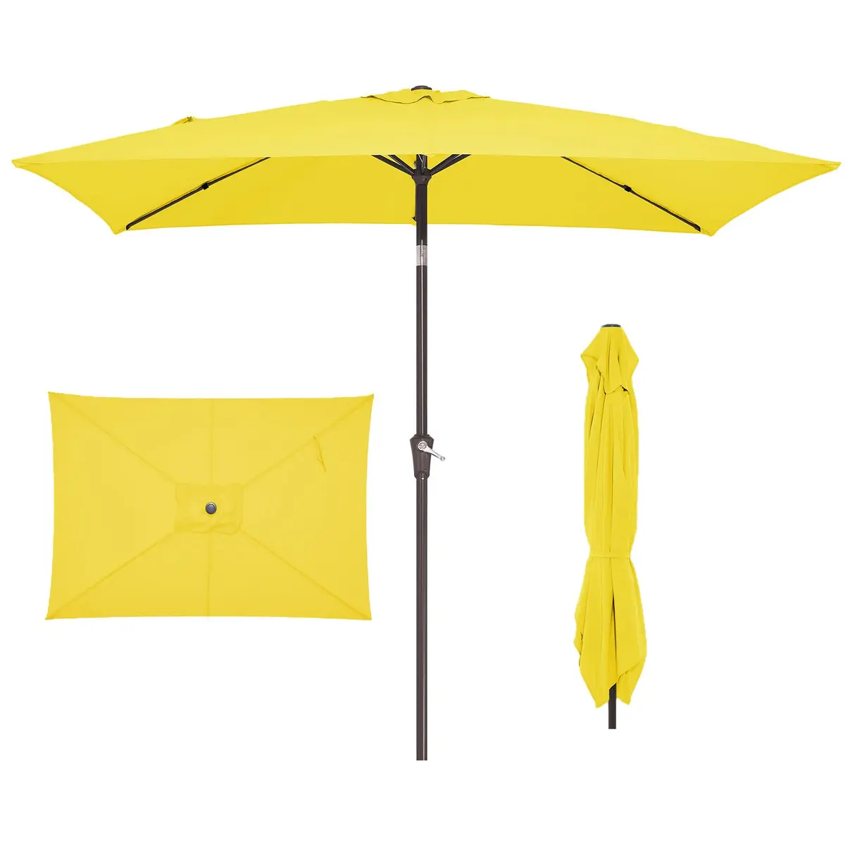 JEAREY 6.5x10 ft Rectangular Patio Umbrella UV Protection Yellow | Wide Shade & Windproof - main product image