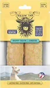 Yellow Yak Dog Treat with Cheese | Natural Gluten Free Dental Chews (4 oz Pack of 5) - main product image
