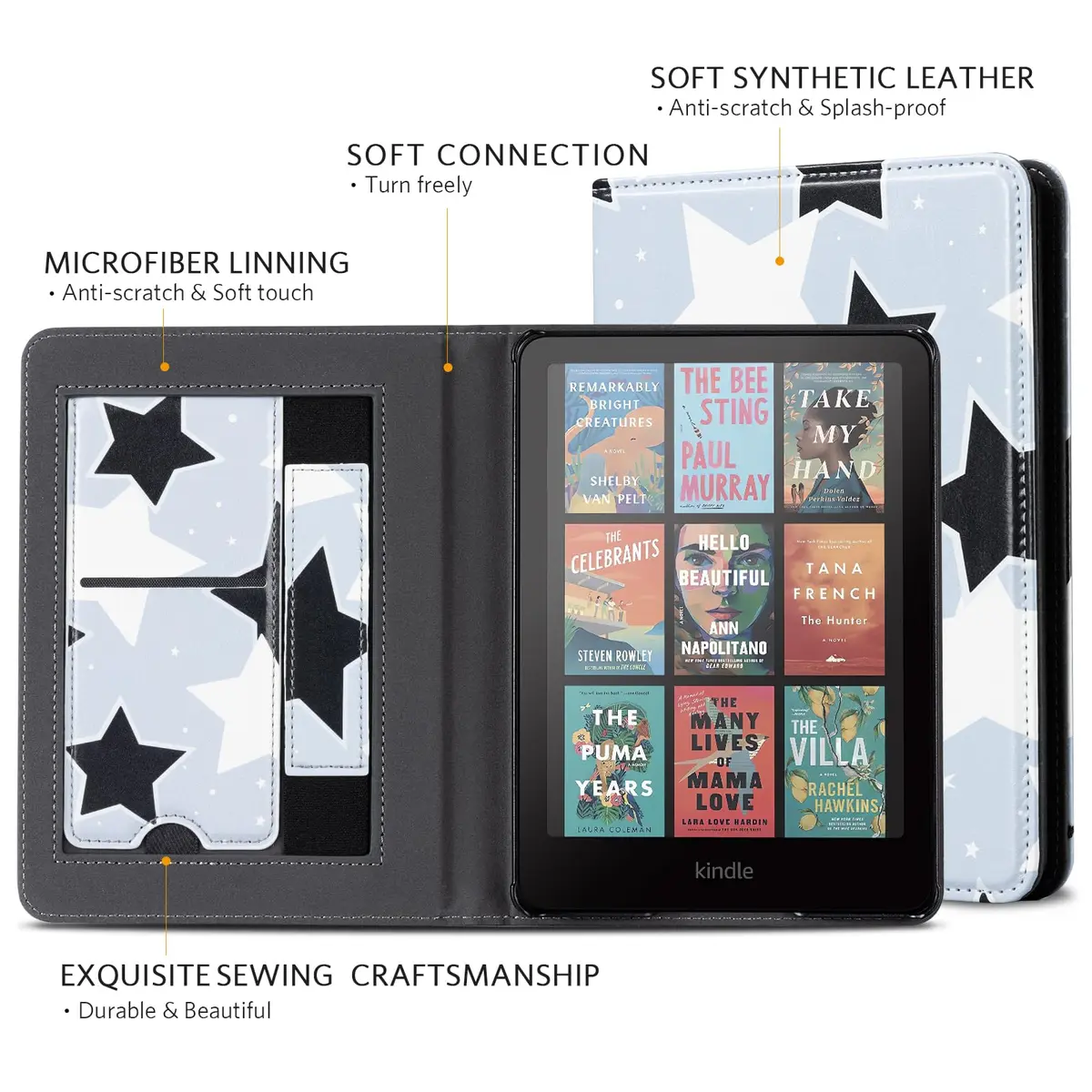 CoBak Case for 7" Kindle Paperwhite 12th Gen & Kindle Colorsoft | Waterproof PU Leather Cover with Auto Wake/Sleep, Foldable Stand & Hand Strap - view 3