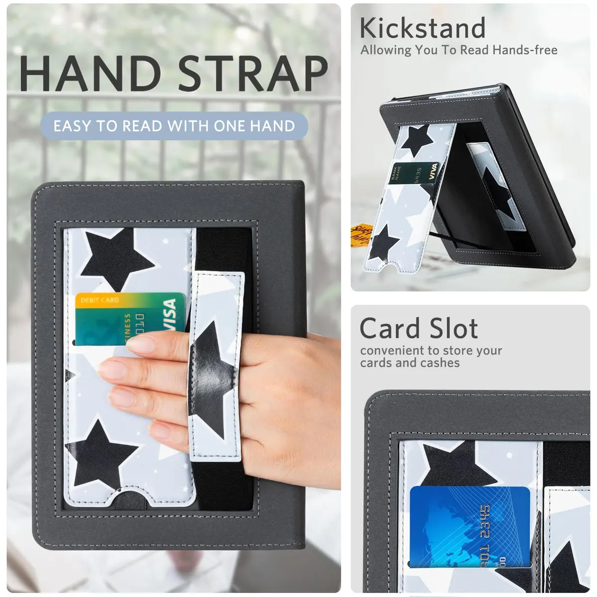 CoBak Case for 7" Kindle Paperwhite 12th Gen & Kindle Colorsoft | Waterproof PU Leather Cover with Auto Wake/Sleep, Foldable Stand & Hand Strap - view 4