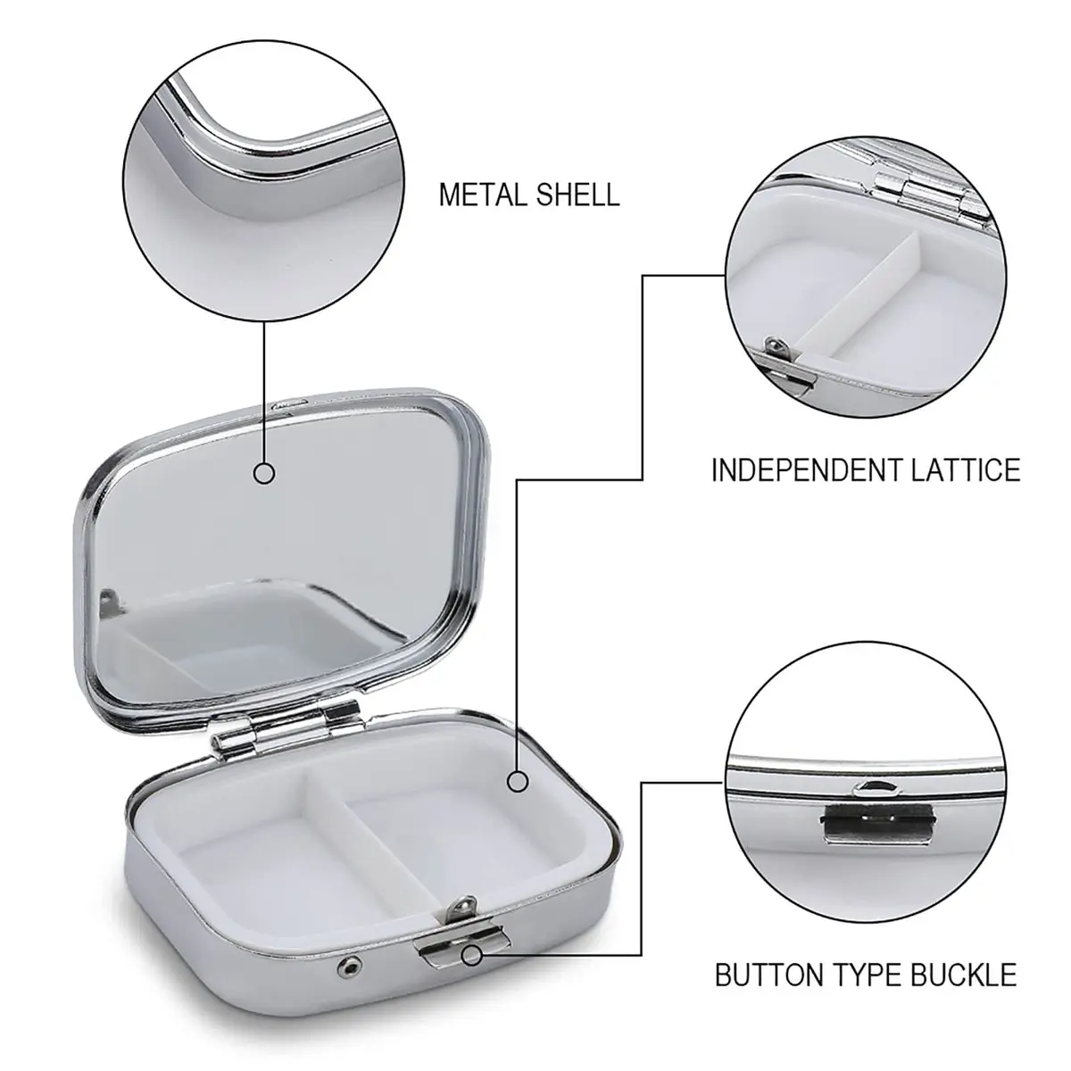 SLKFJEWT Portable Pill Case with Mirror, Israel at The Tower of David Compact Travel Medicine Box - view 6