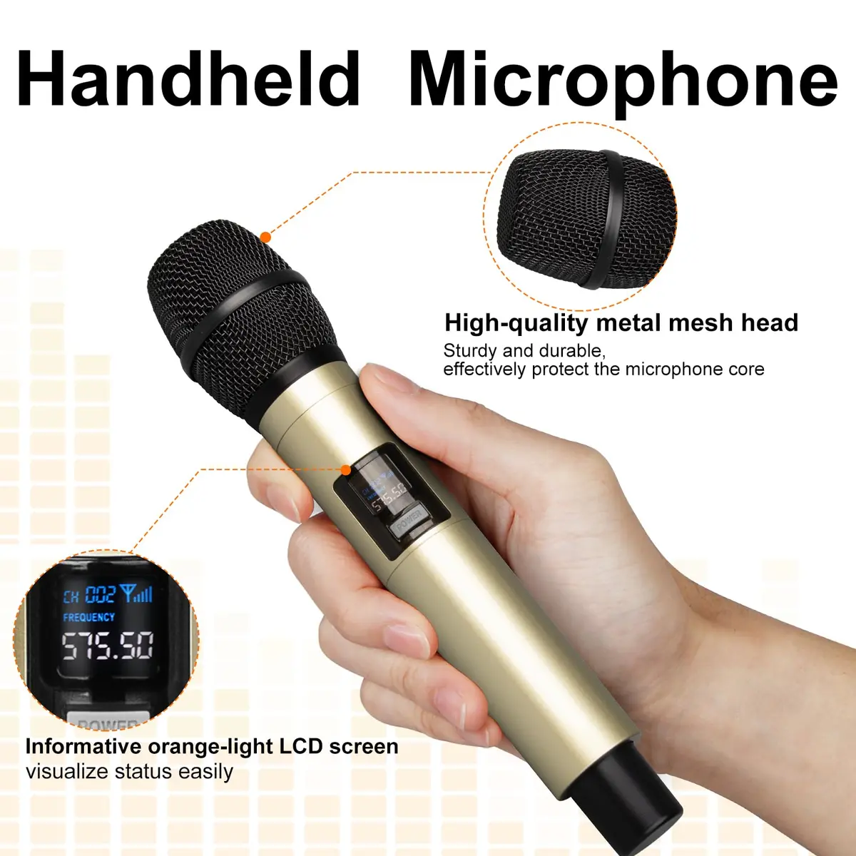 Depusheng DX4 Wireless Microphone System with 4 UHF Dynamic Mics | 164 Ft Range, 4-Channel, Plug & Play - view 4