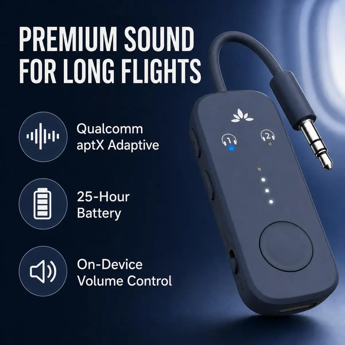 Avantree Relay Bluetooth Transmitter for 2 Headphones | 25-Hour Battery, aptX Adaptive - view 3