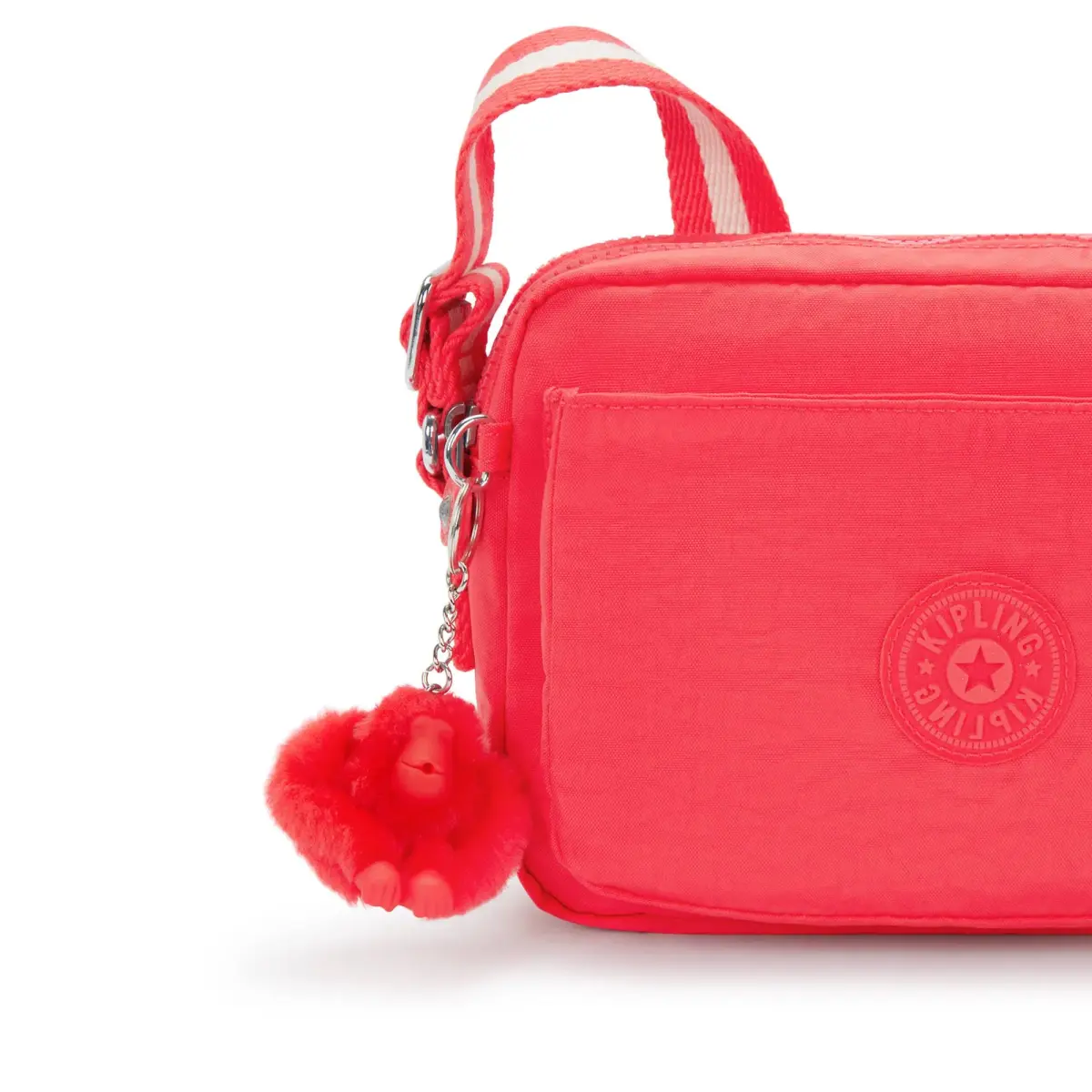 Kipling Abanu Medium Crossbody Bag, Escape Red, 24cm (9.5"L x 6.75"H x 3.5"D) | Lightweight Water-Resistant Nylon Daypack - view 6