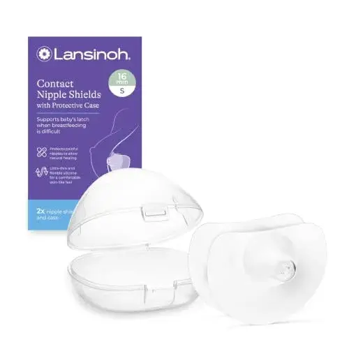 Lansinoh Contact Nipple Shields 16mm (0.63 inch) | Ultra-Thin Silicone for Latch-On Support - main product image