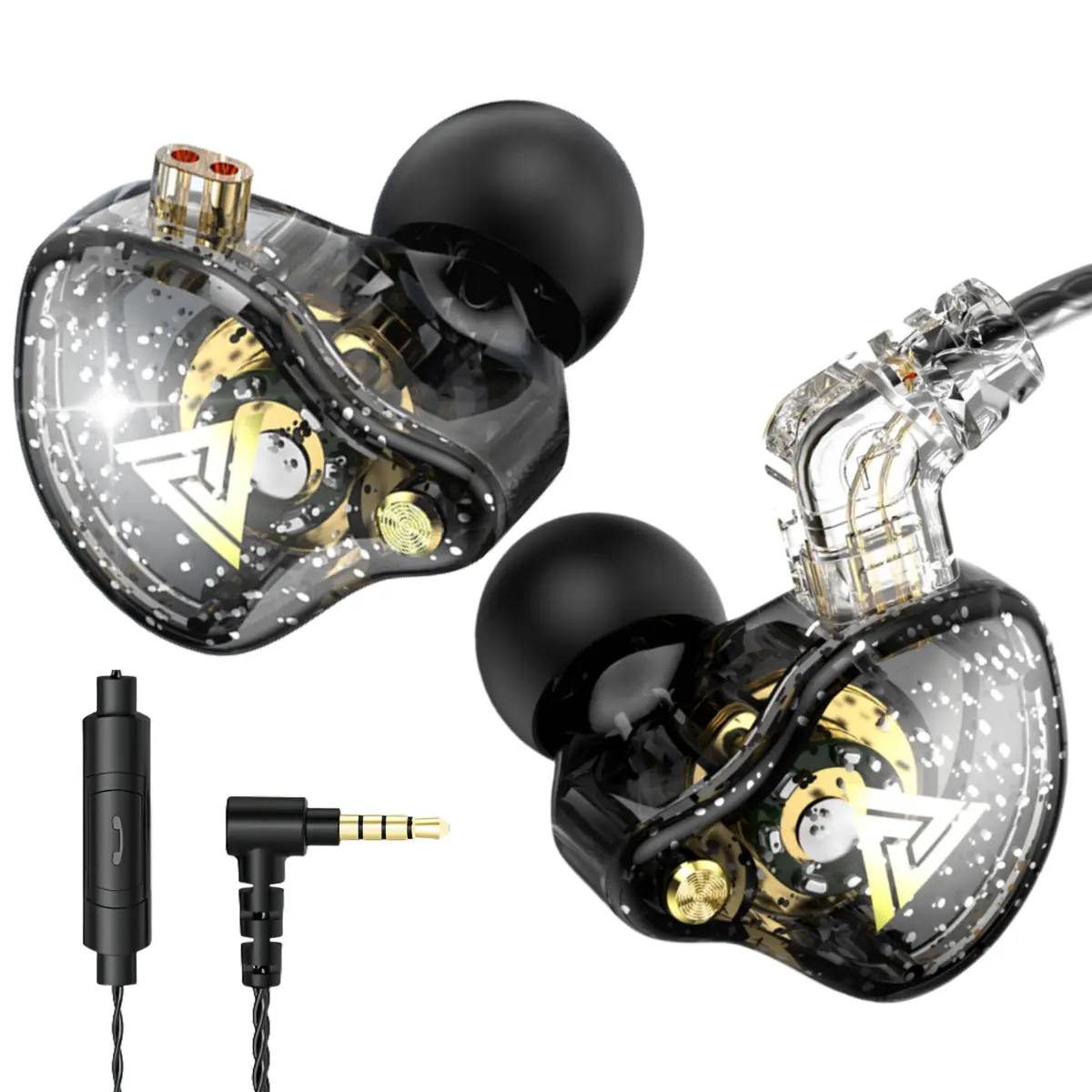 HJX QKZ AK6 Pro Wired In-Ear Monitor Headphones with Mic | 11mm Dynamic Driver, Deep Bass Sound, Passive Noise Isolation - main product image
