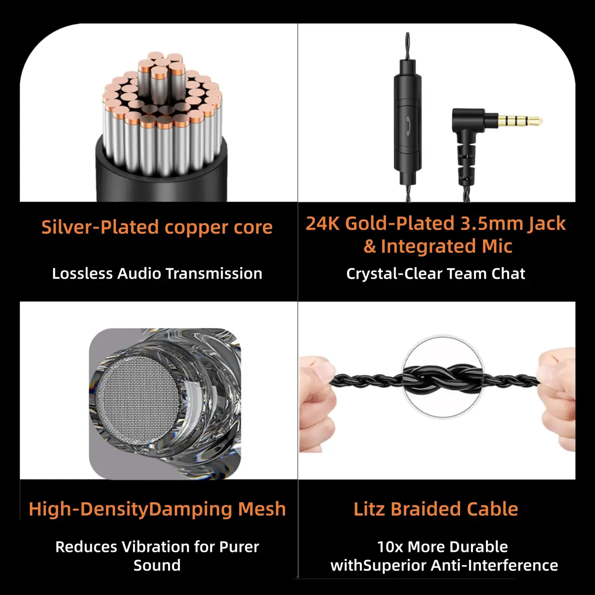 HJX QKZ AK6 Pro Wired In-Ear Monitor Headphones with Mic | 11mm Dynamic Driver, Deep Bass Sound, Passive Noise Isolation - view 5