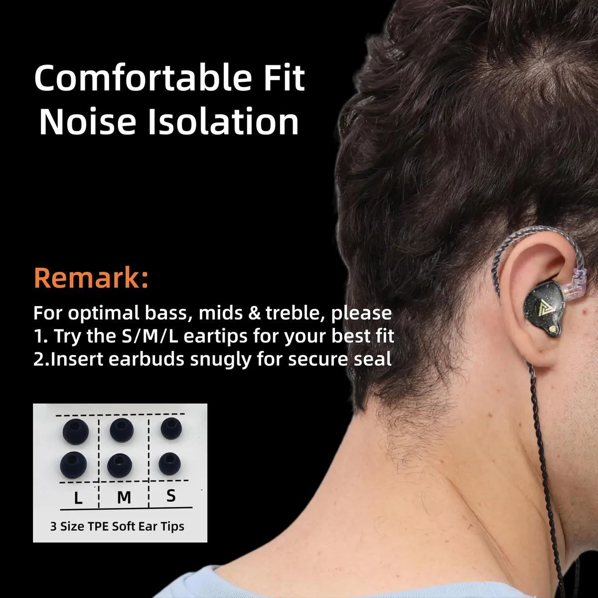 HJX QKZ AK6 Pro Wired In-Ear Monitor Headphones with Mic | 11mm Dynamic Driver, Deep Bass Sound, Passive Noise Isolation - view 4