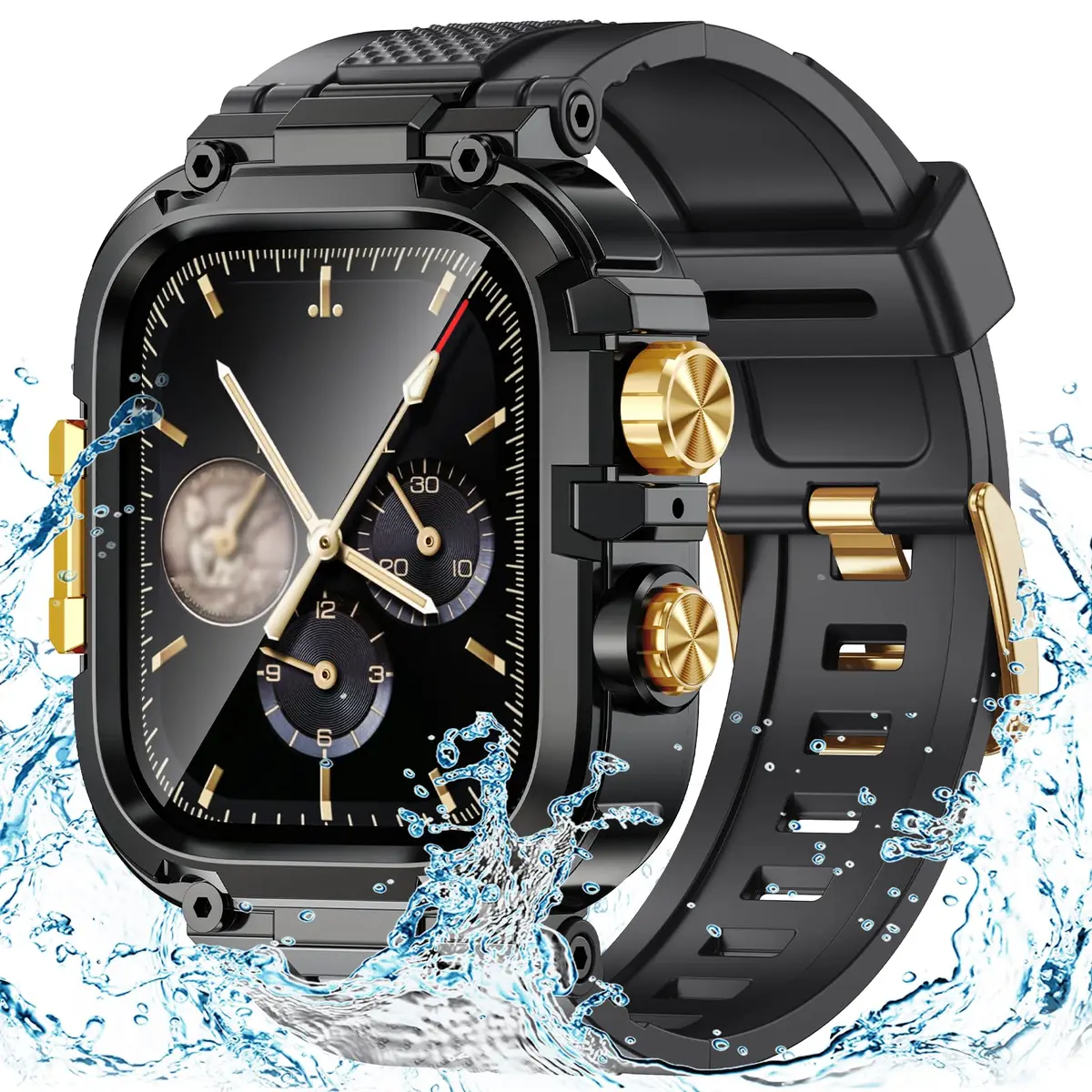 Goton Rugged Sport Band with Case for Apple Watch 44mm | Heavy-Duty Water-Resistant Armor - main product image