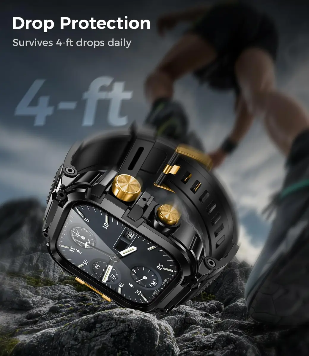 Goton Rugged Sport Band with Case for Apple Watch 44mm | Heavy-Duty Water-Resistant Armor - view 5