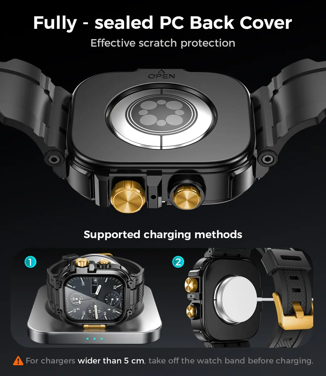 Goton Rugged Sport Band with Case for Apple Watch 44mm | Heavy-Duty Water-Resistant Armor - view 7