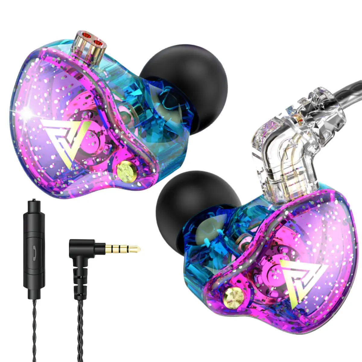 HJX QKZ AK6 Pro Wired In-Ear Monitor Headphones with Mic, 11mm Dynamic Driver, Deep Bass Sound | Gaming & Music - main product image