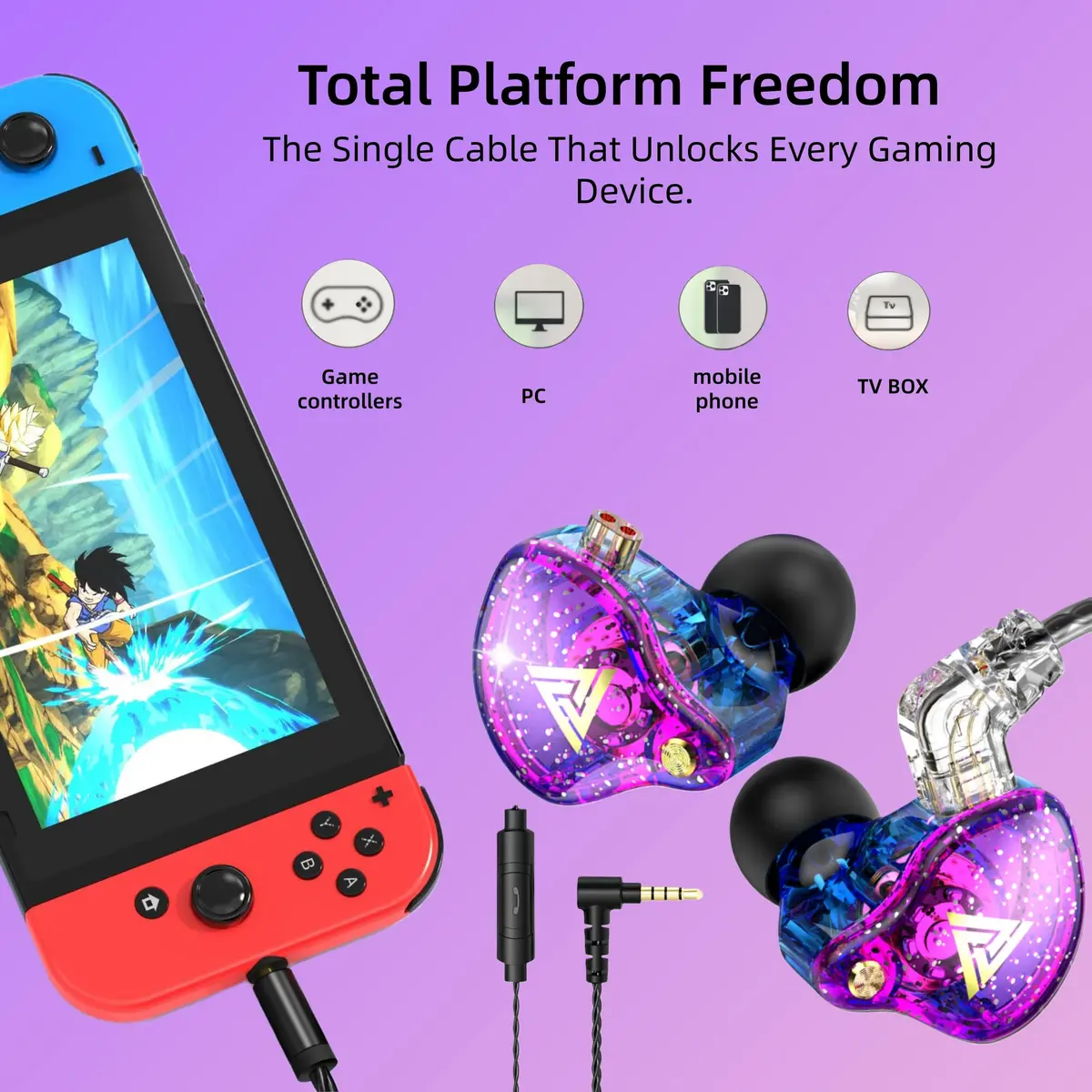 HJX QKZ AK6 Pro Wired In-Ear Monitor Headphones with Mic, 11mm Dynamic Driver, Deep Bass Sound | Gaming & Music - view 6