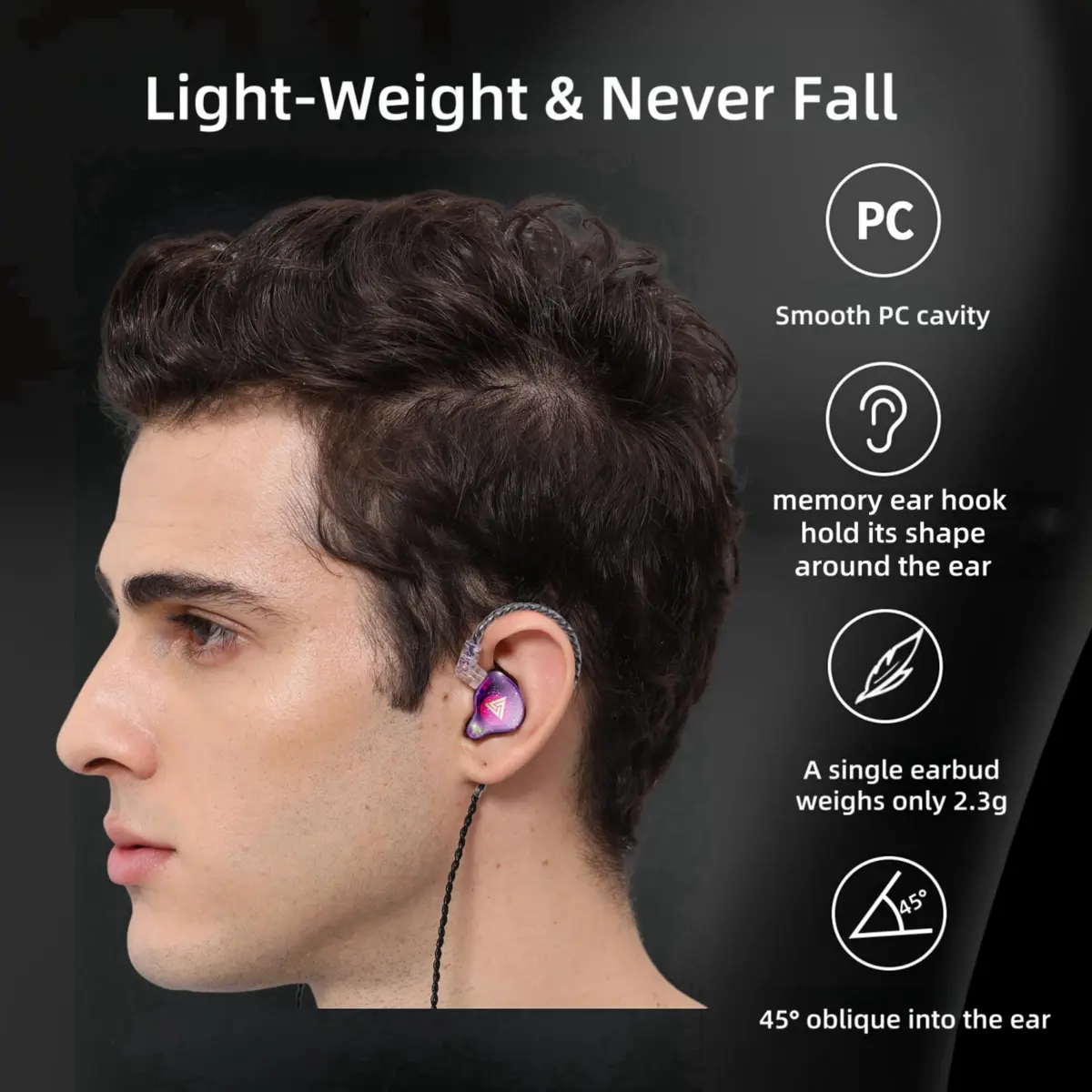 HJX QKZ AK6 Pro Wired In-Ear Monitor Headphones with Mic, 11mm Dynamic Driver, Deep Bass Sound | Gaming & Music - view 7