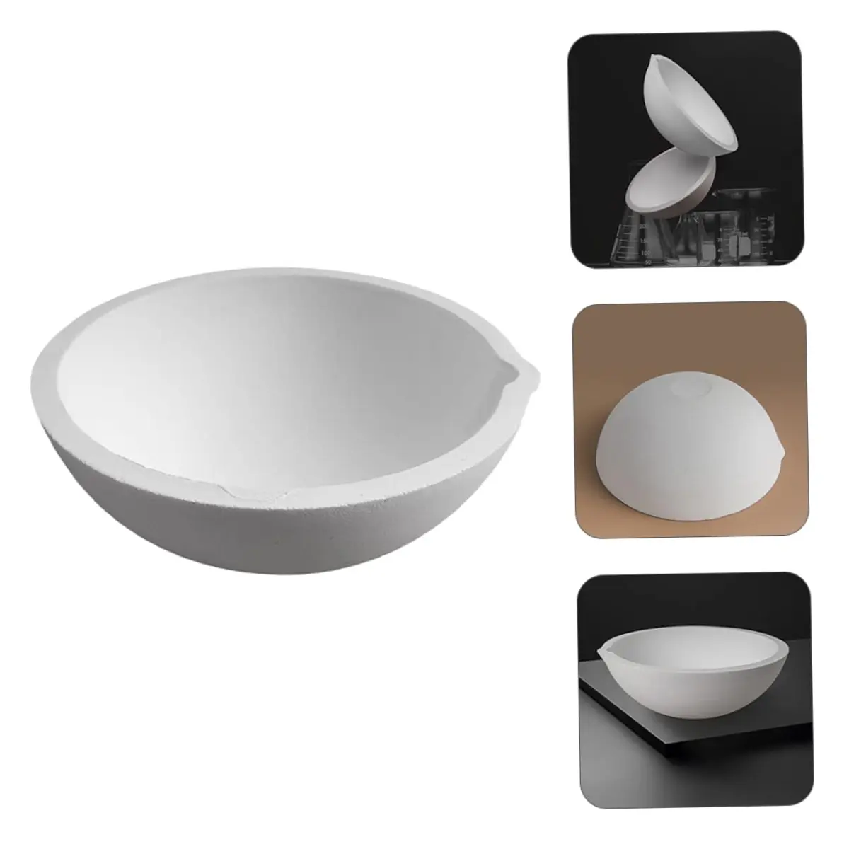 BELLIFFY 1pc Round Evaporating Dish with Spout | Laboratory Evaporating Container for Safe Storage and Evaporation - view 3