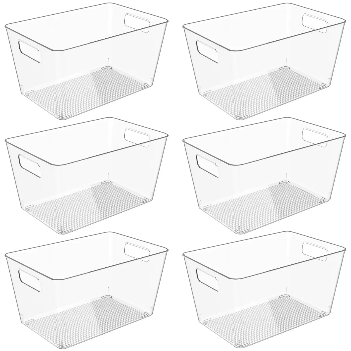 Faryuan 6 Pack Clear Plastic Storage Bins 11" Large Pantry Organizer BPA-Free - main product image