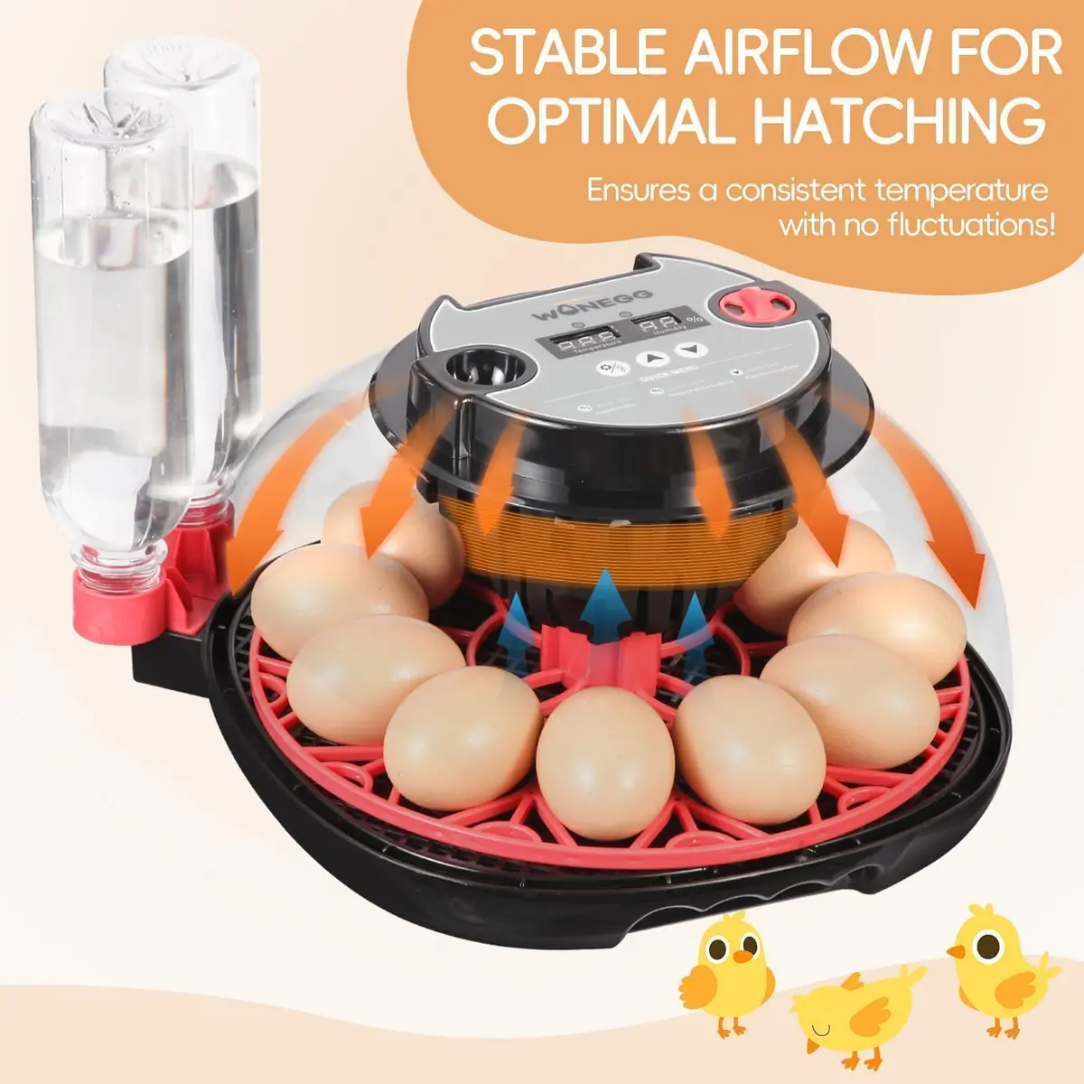 ZEMIRO CHARGE Series II Incubator 12 Egg | Auto Humidity & Temp Control, Beginner Friendly - view 6