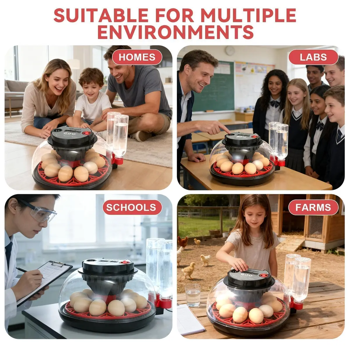 ZEMIRO CHARGE Series II Incubator 12 Egg | Auto Humidity & Temp Control, Beginner Friendly - view 8