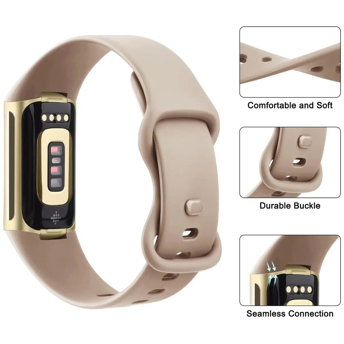 Vancle 10 Pack Fitbit Charge 6 / 5 Bands | Soft Silicone Waterproof Straps for Women Men - view 2