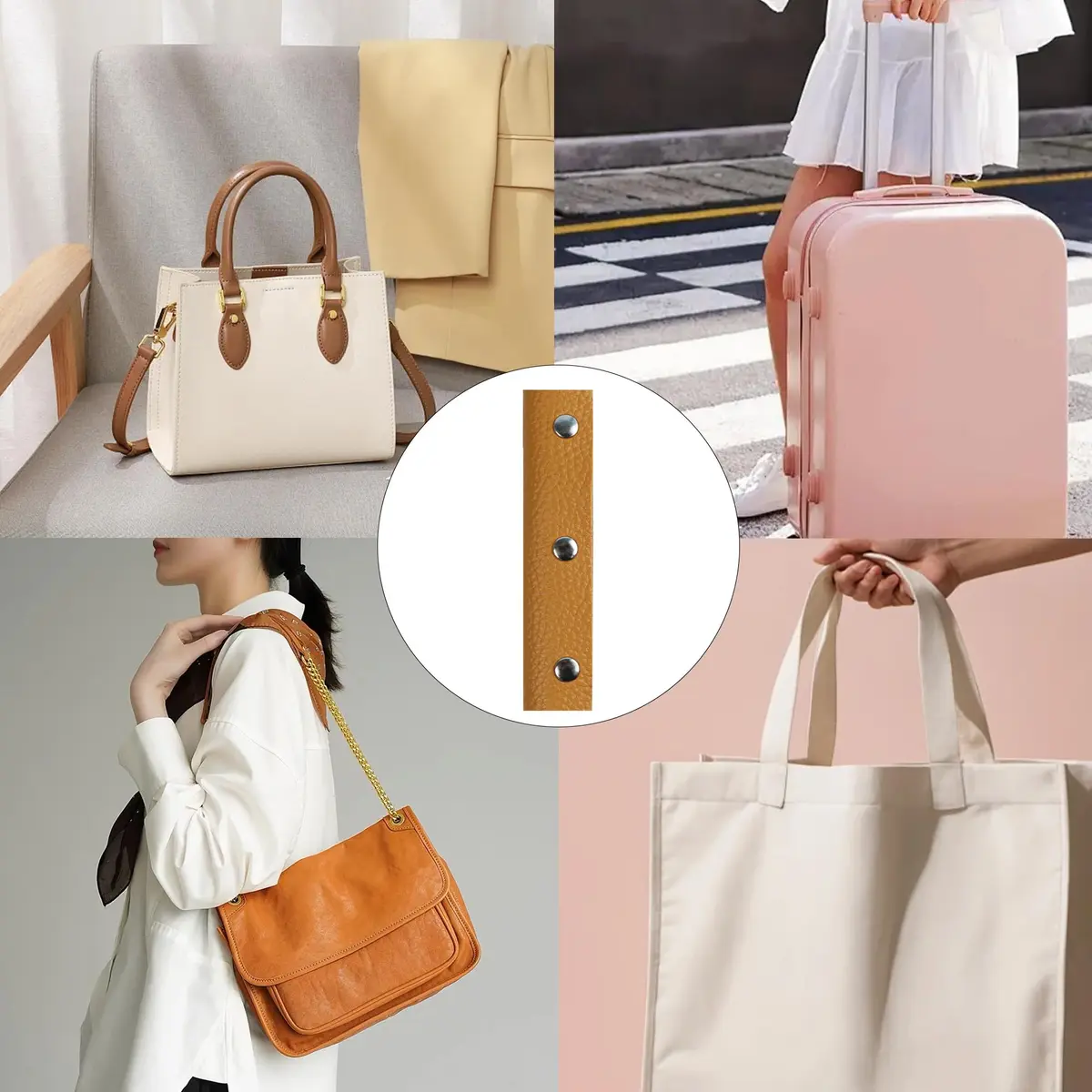 bociloy Leather Handbag Handle Wrap Covers 130x90mm | Soft PU Leather for Tote & Travel Bags - view 6