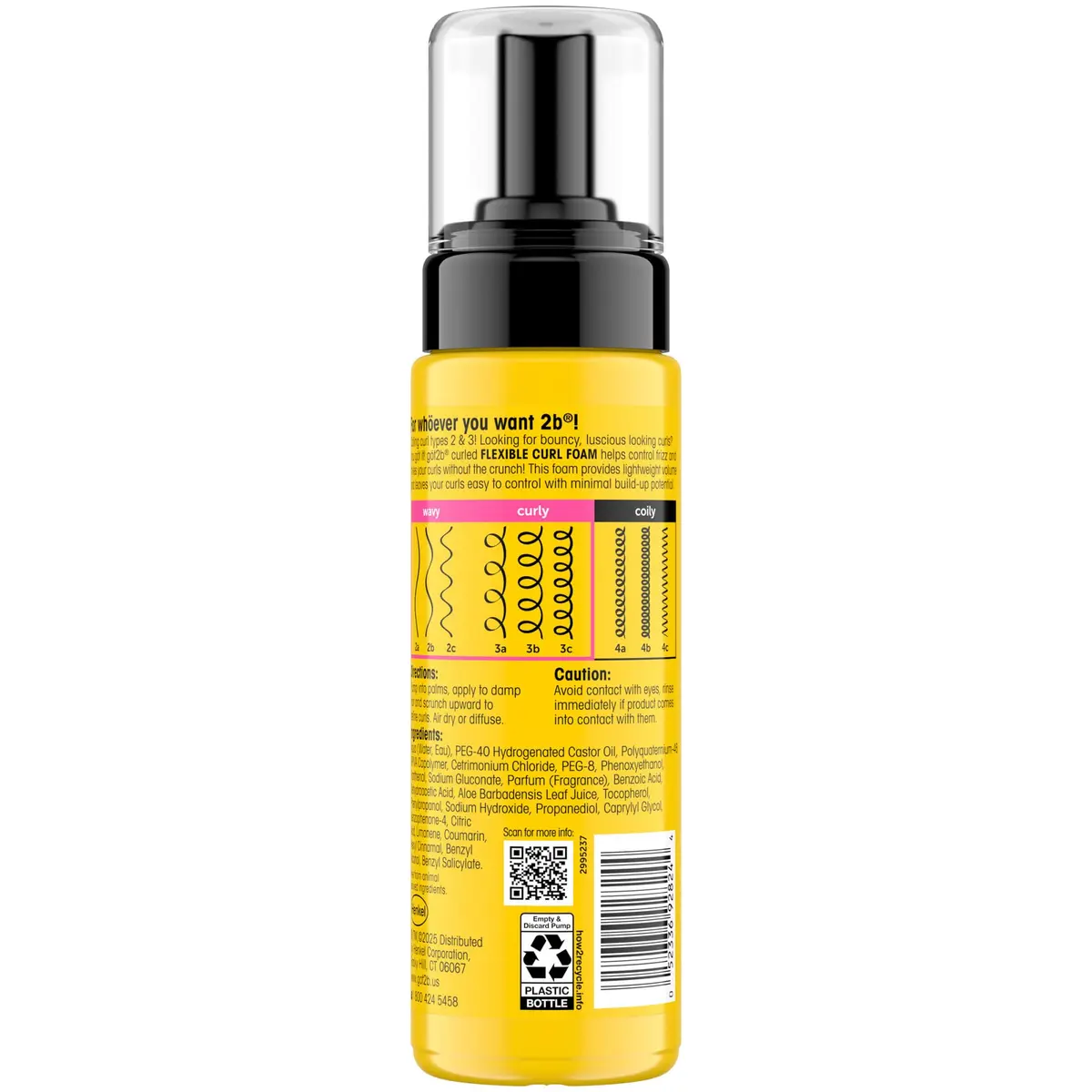 Got2B Curled Flexible Curl Foam Mousse for Wavy & Curly Hair 200ml (6.7 fl oz) | Lightweight Hydration & Frizz Control - view 6