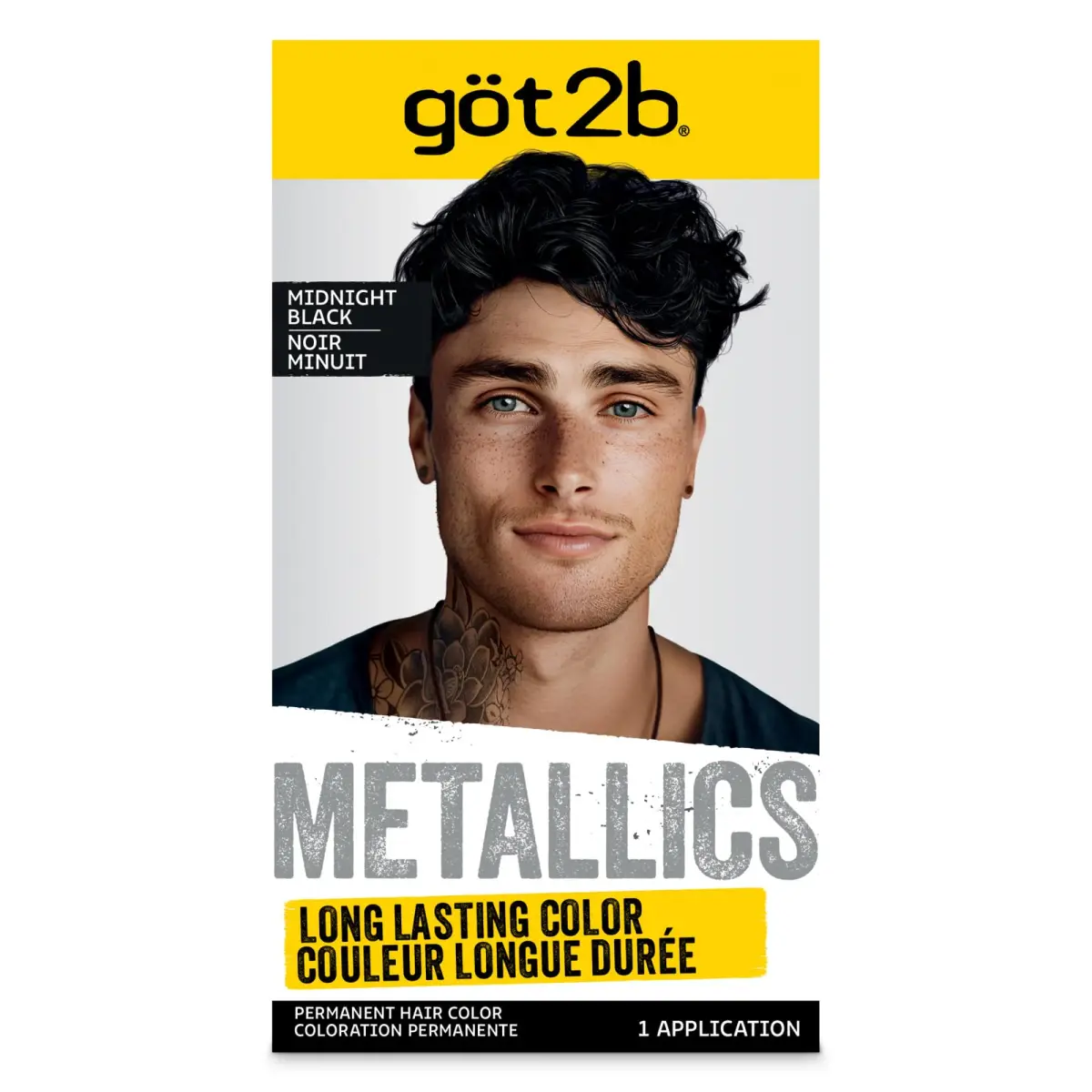 Got2B Metallics Permanent Hair Color Midnight Black 205ml (7.05 Oz) | Metallic Shine Booster - main product image
