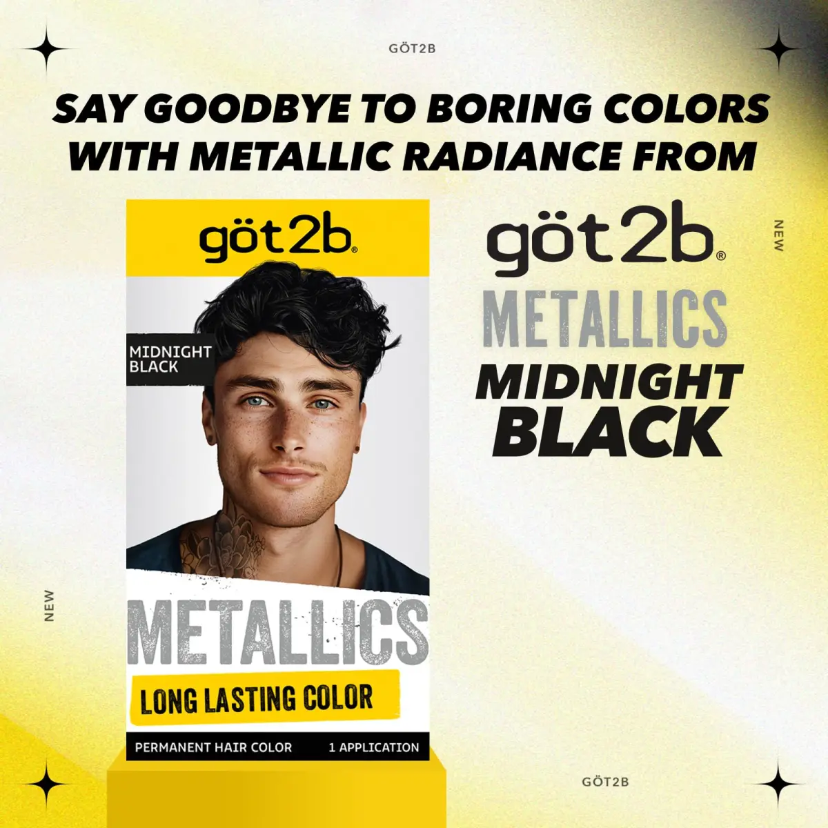 Got2B Metallics Permanent Hair Color Midnight Black 205ml (7.05 Oz) | Metallic Shine Booster - view 8