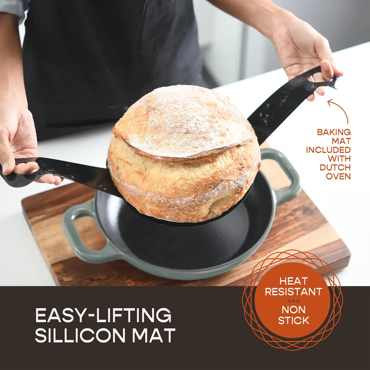 Krustic Enameled Cast Iron Dutch Oven 6 Qt | Perfect for Sourdough & Baking - view 2