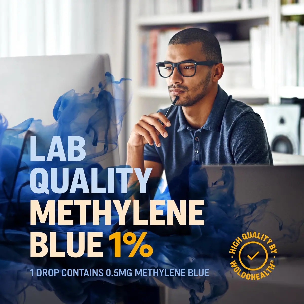 WoldoHealth Methylene Blue 1% Drops 3.4 Fl Oz | USP Pharmaceutical Grade Laboratory Reagent - view 2