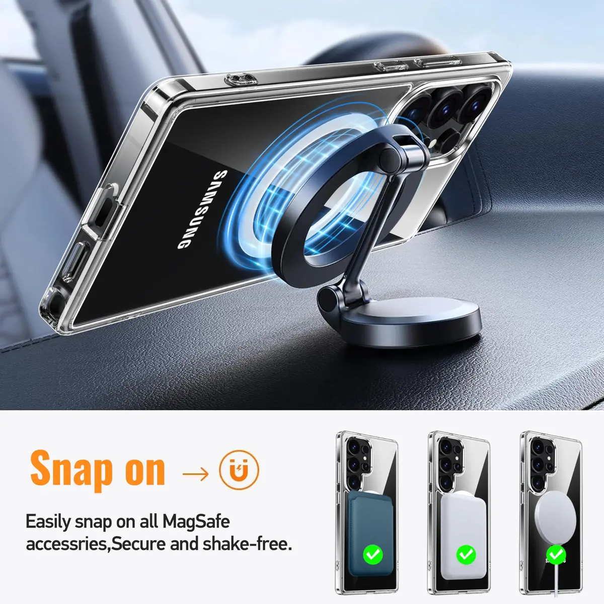 Oterkin Magnetic for Samsung Galaxy S25 Ultra Case Clear | MagSafe Compatible & Anti-Yellowing (70-120 chars) - view 2