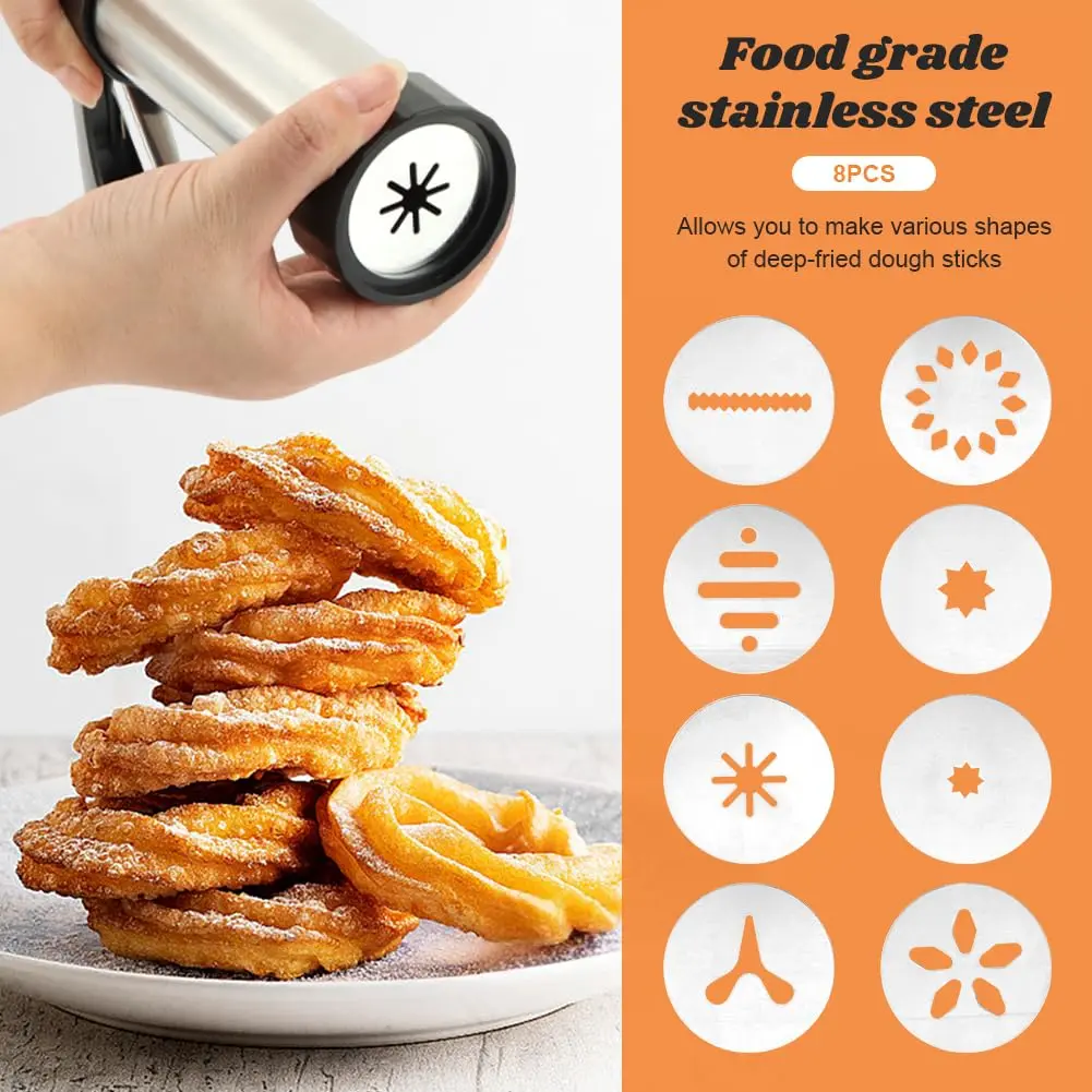 CALIDAKA 3-in-1 Churro Maker Kit, Stainless Steel Cookie Press Gun | Easy Home Baking (120 chars) - view 5