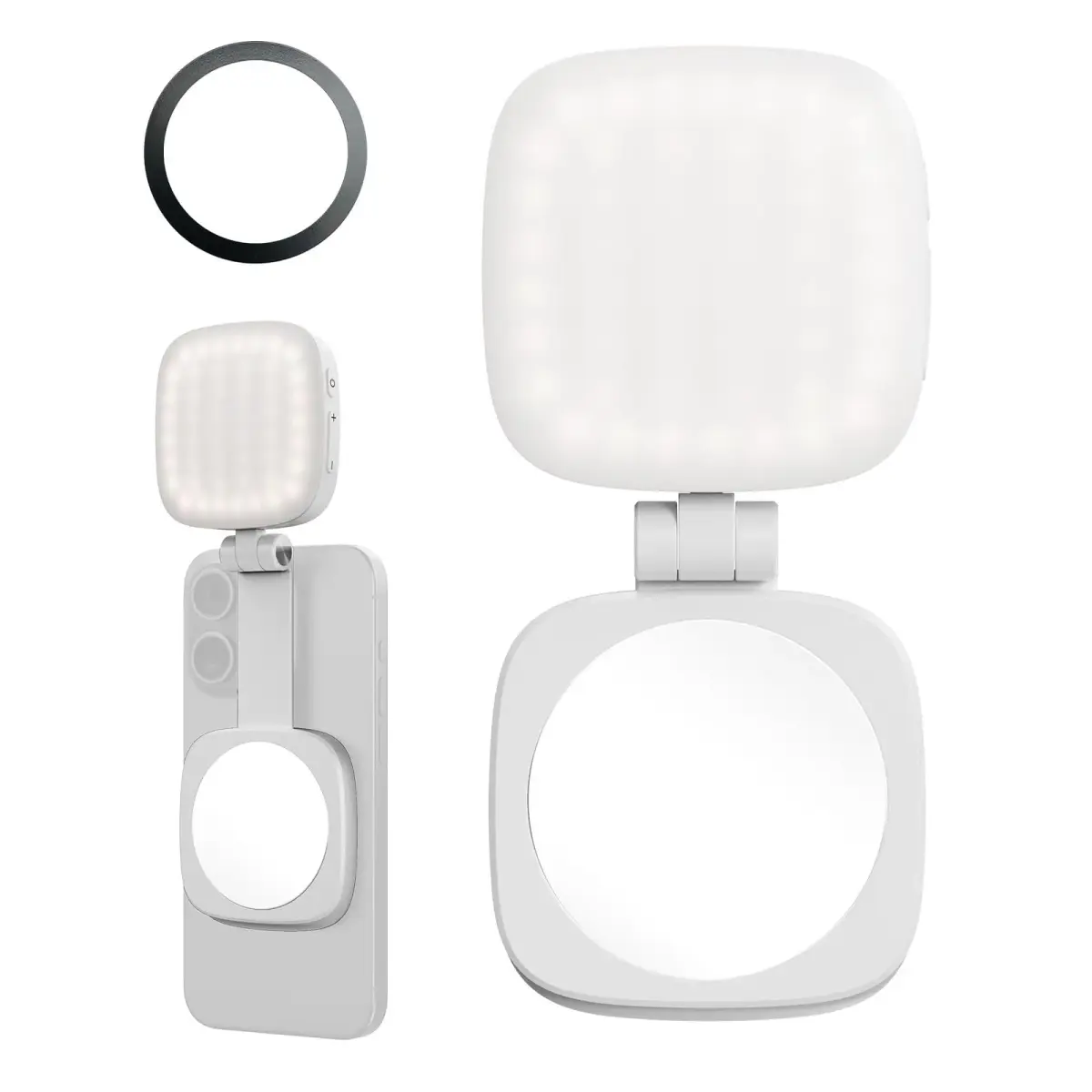 SmallRig Magnetic Selfie Light with Mirror, White | 360° Fill Light Coverage for Content Creation - main product image