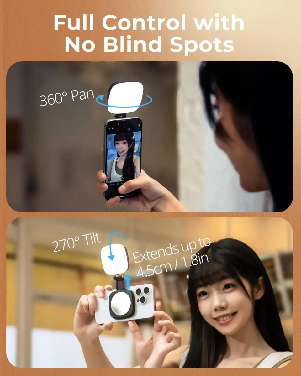 SmallRig Magnetic Selfie Light with Mirror, White | 360° Fill Light Coverage for Content Creation - view 4