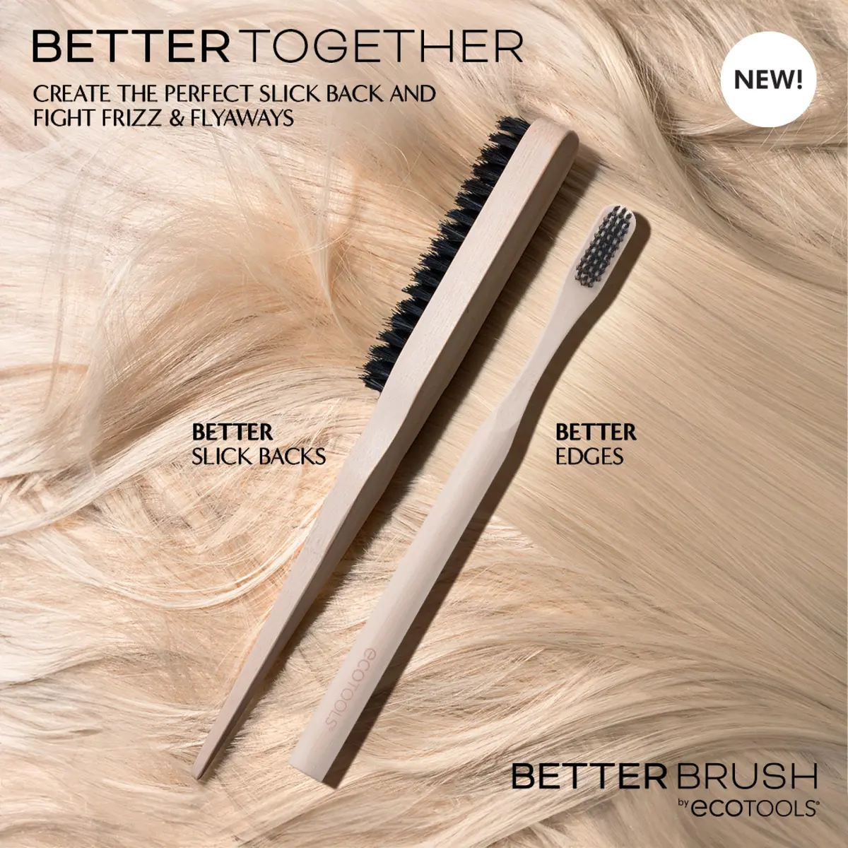 EcoTools Slick Back Hairbrush, Small Brush for Ponytail or Bun, 1 Count | Eco-Friendly, Vegan Boar Bristles, Bamboo Handle - view 5