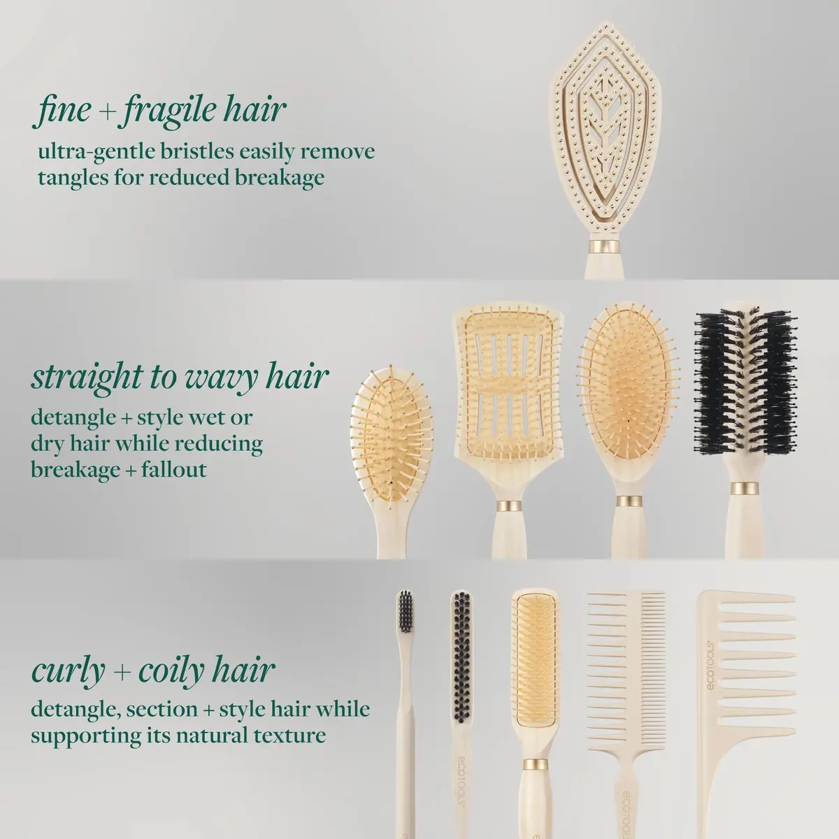 EcoTools Slick Back Hairbrush, Small Brush for Ponytail or Bun, 1 Count | Eco-Friendly, Vegan Boar Bristles, Bamboo Handle - view 7