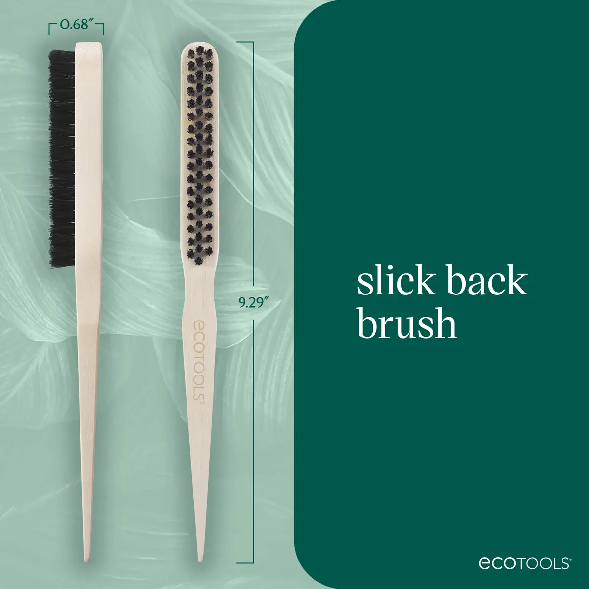 EcoTools Slick Back Hairbrush, Small Brush for Ponytail or Bun, 1 Count | Eco-Friendly, Vegan Boar Bristles, Bamboo Handle - view 4