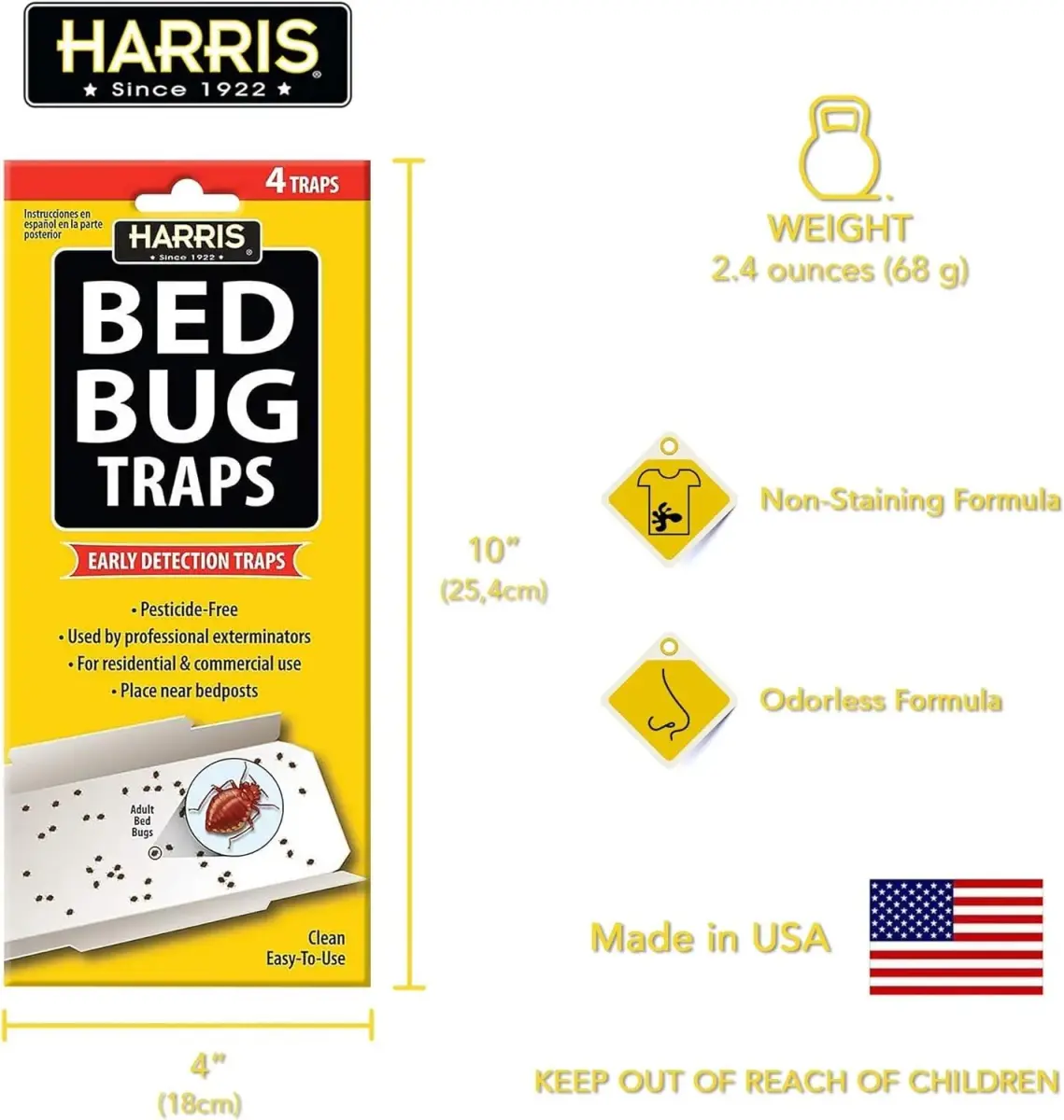 Harris Bed Bug Early Detection Glue Traps 8 Traps (Pack of 2) | Discreet Monitoring for Indian Homes - view 7