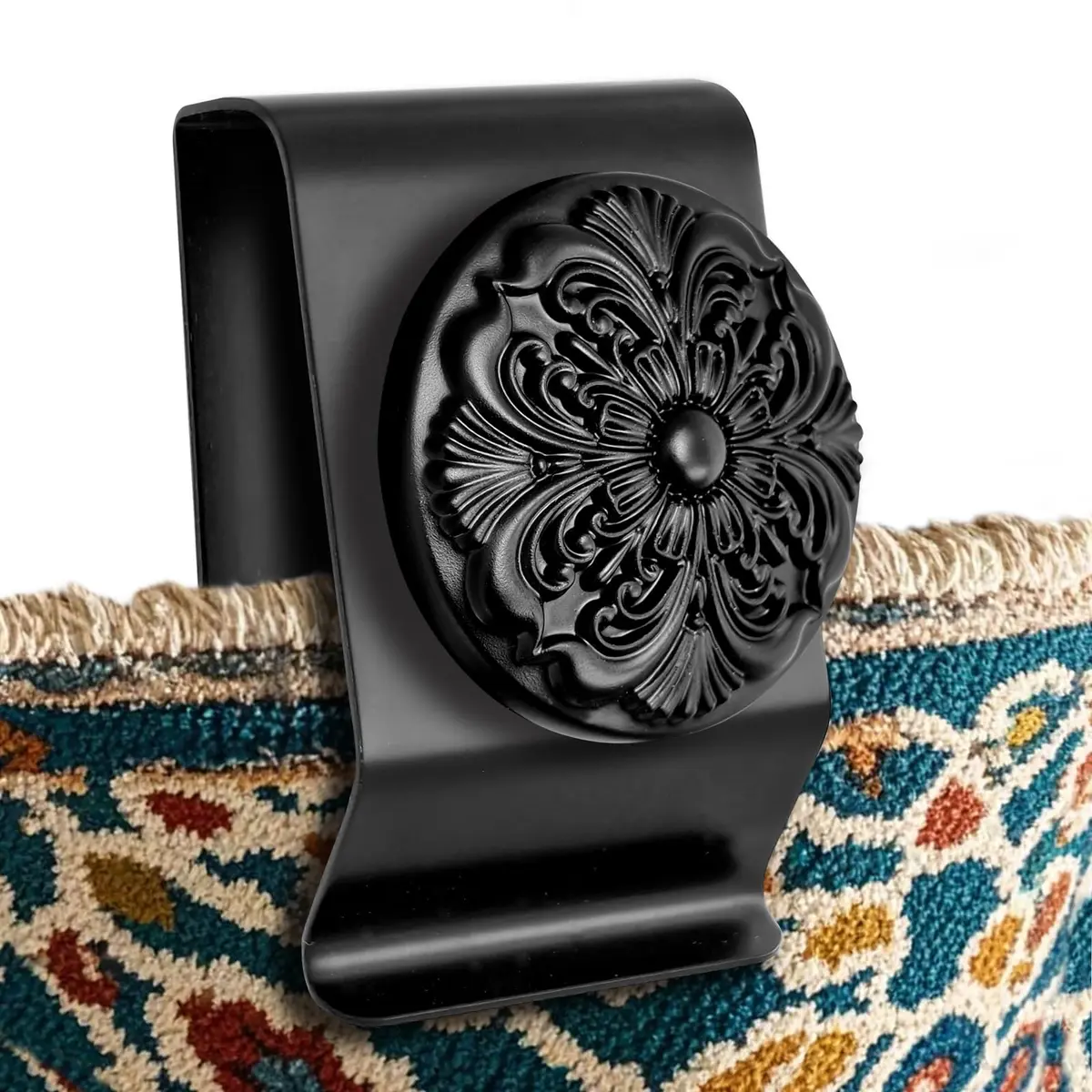 Doselves Black 4 Pack Tapestry Wall Hanging Clamps | Metal Clips for Rugs & Textile Art Display - main product image