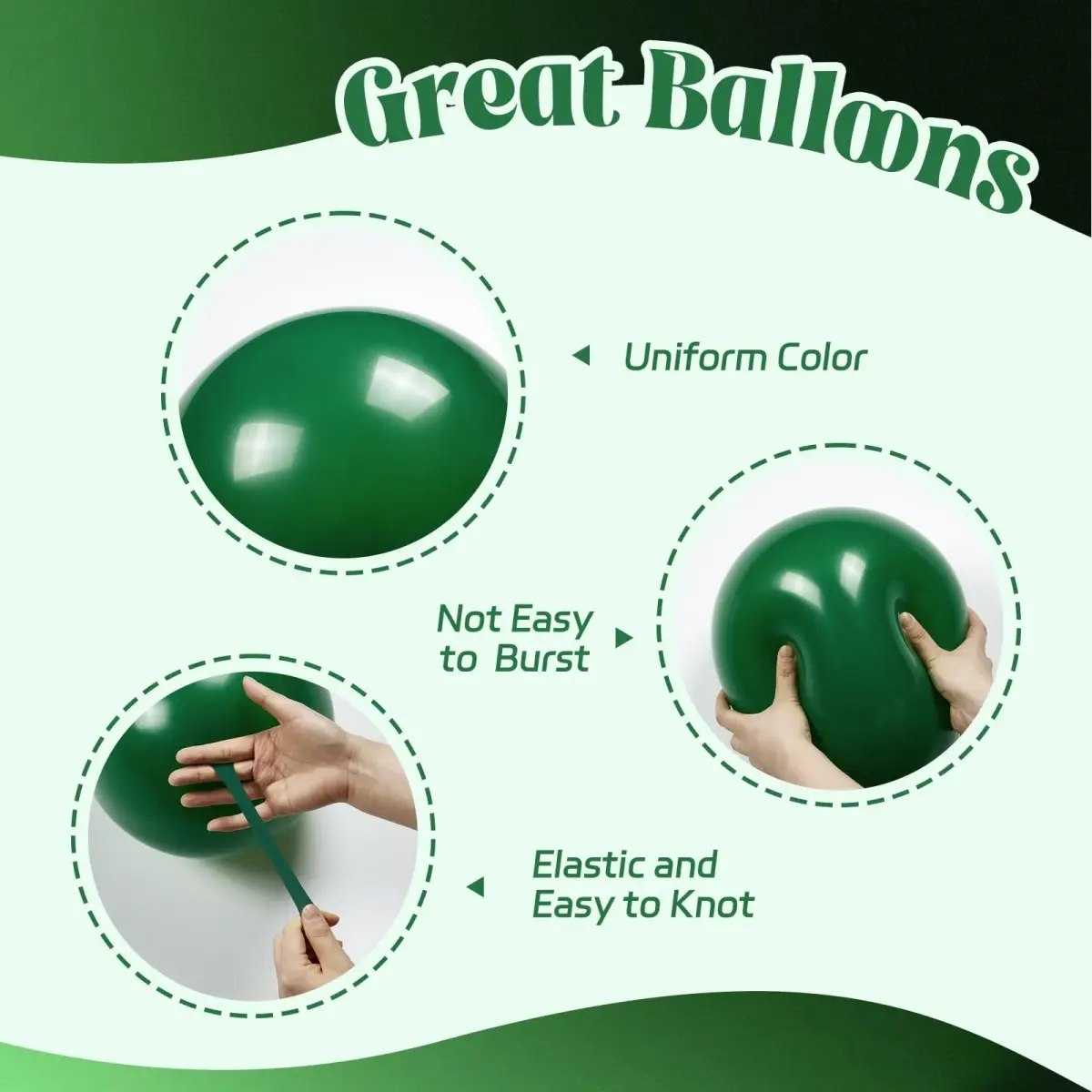 awenztech Green Black Gold Balloons 12inch (Pack of 62) | Assorted Colors for Party Planners - view 3