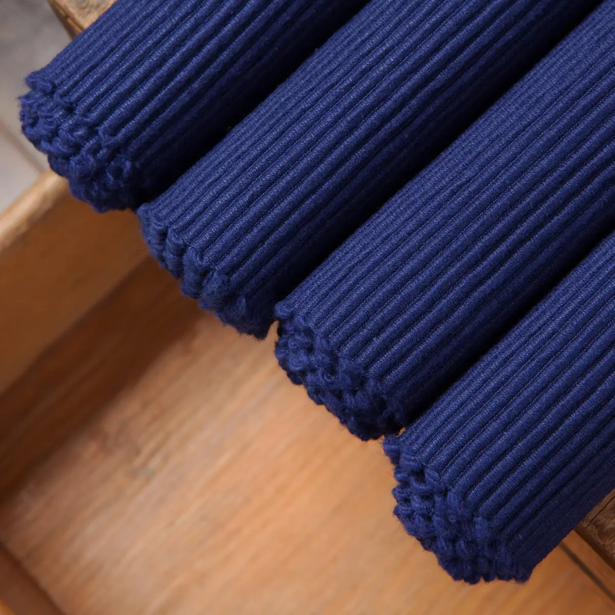 Now Designs Spectrum Placemats Ribbed Cotton, Indigo Blue | Classic 19x13 inch Set of 4 - view 5