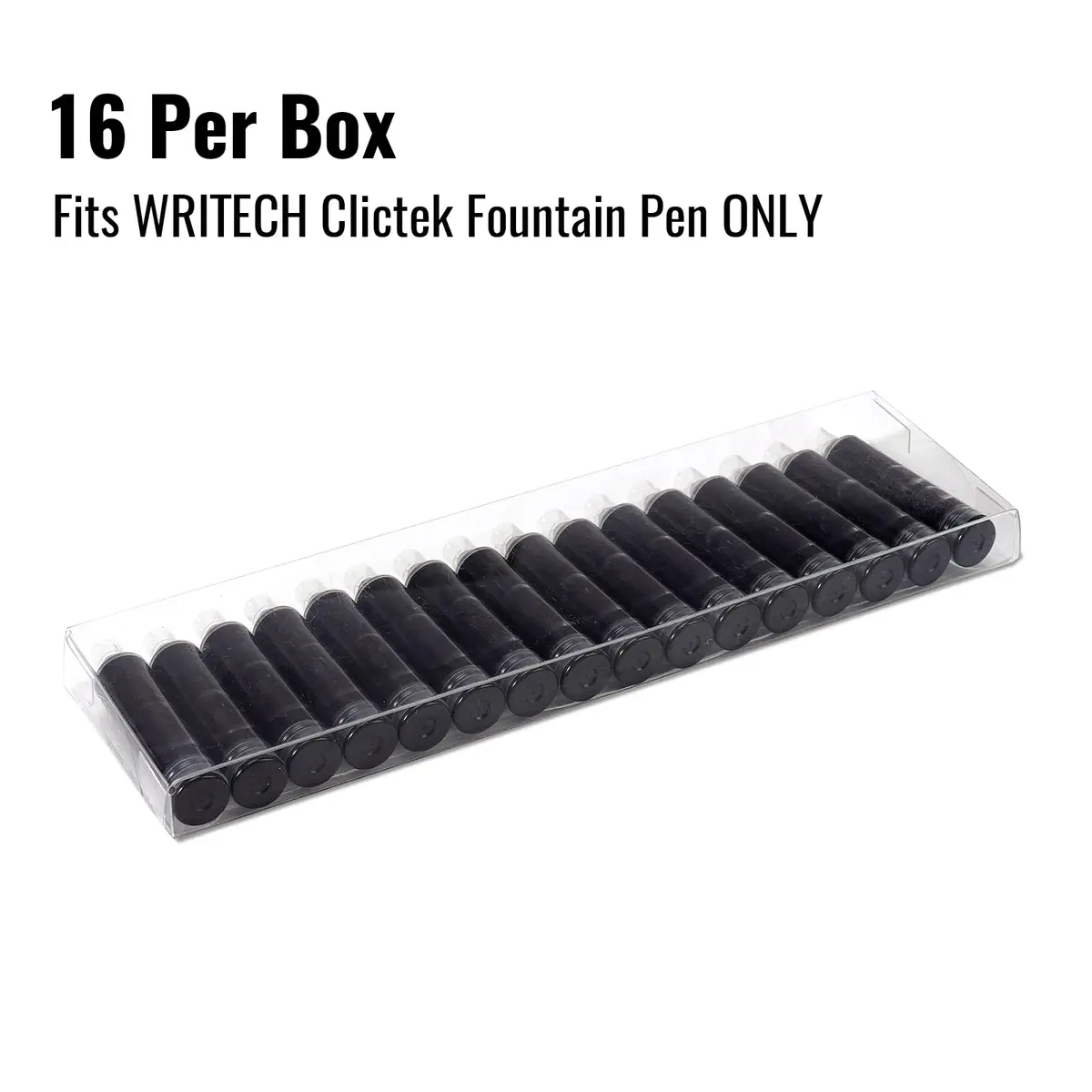 WRITECH W-1784 Cartridge Black Ink 16ct | Long-Lasting, Smooth Flow for Fountain Pens - view 3