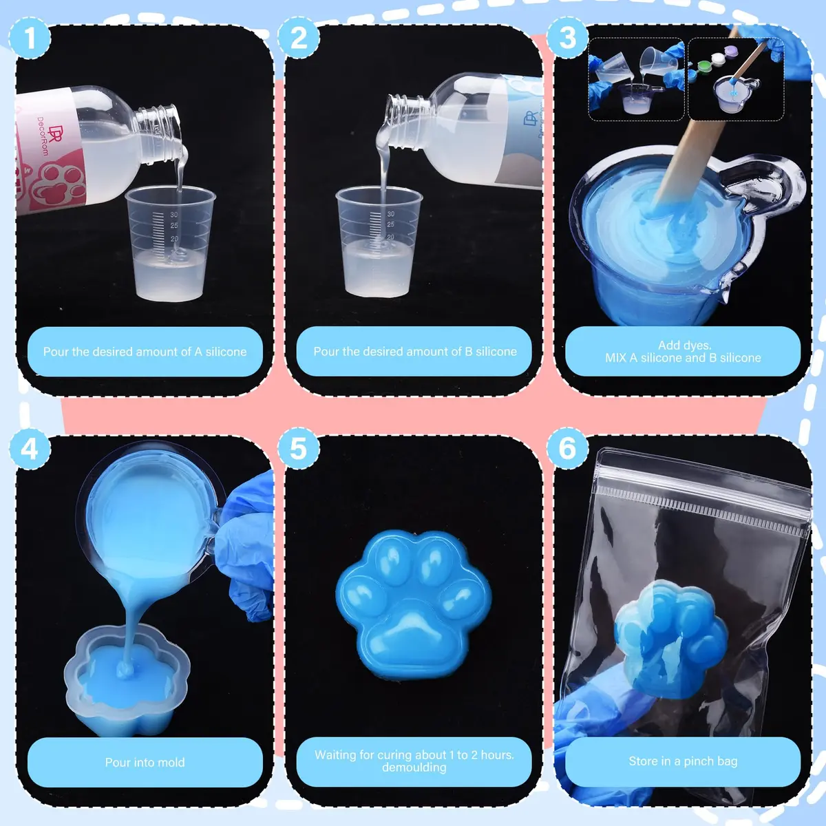 DecorRom Gel for Taba Squishy Kit 7oz Liquid Silicone | Ultra-Soft Fast Cure for Stress Relief - view 7