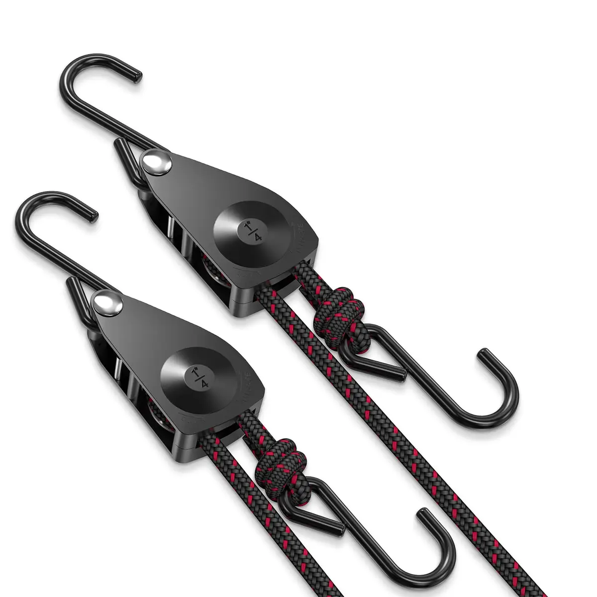 VIPARSPECTRA 1/4" Heavy Duty Adjustable Rope Hangers 2 Pack, 12FT Tie-Down | 150 lbs Capacity Per Ratchet - main product image