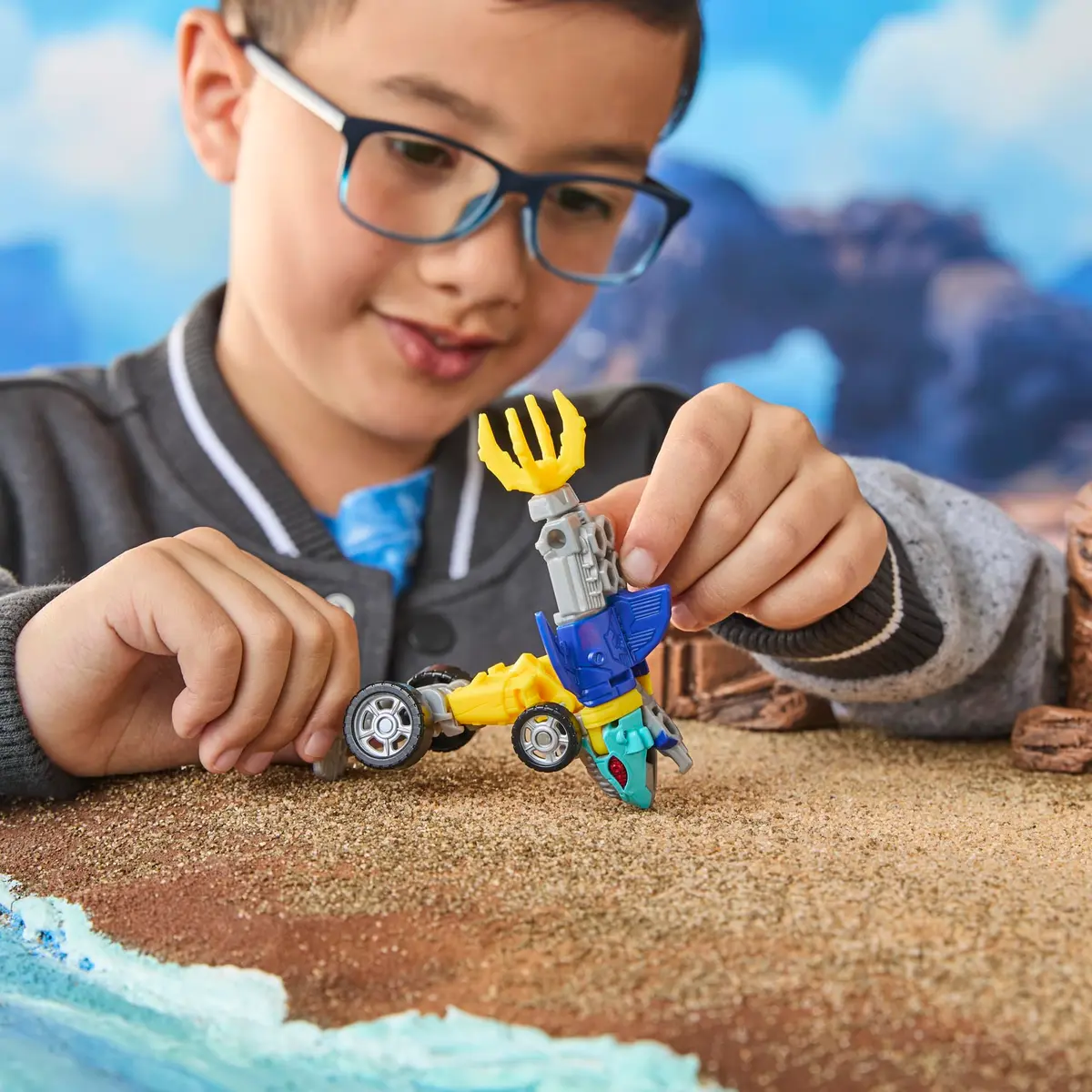 Transformers Sky-Byte Cyber Changers 4-inch Action Figure | Quick Change to Car Mode for Kids 6+ - view 5