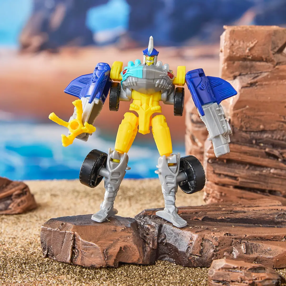 Transformers Sky-Byte Cyber Changers 4-inch Action Figure | Quick Change to Car Mode for Kids 6+ - view 8
