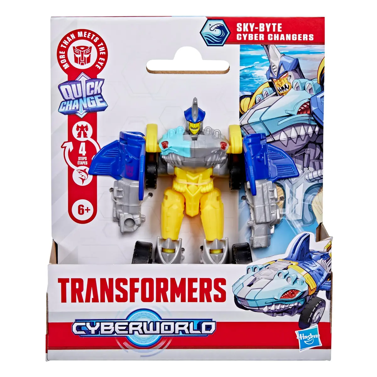 Transformers Sky-Byte Cyber Changers 4-inch Action Figure | Quick Change to Car Mode for Kids 6+ - view 2